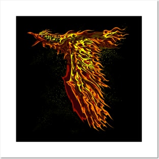 Phoenix Bird On Fire Fantasy Posters and Art